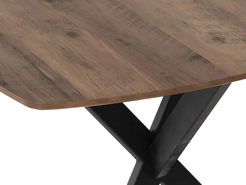 Seconique Seconique Athens Oak Effect Dining Table with 4 Lukas Green Velvet Chairs