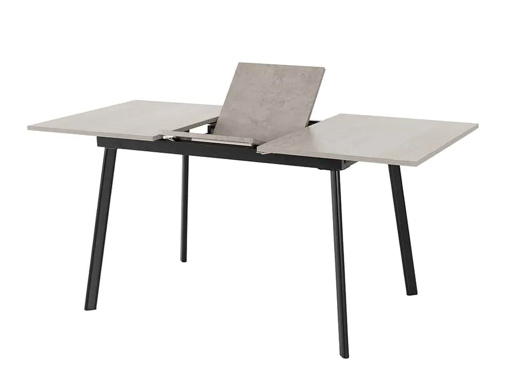 Seconique Seconique Avery Grey Oak Extending Dining Table and 4 Lukas Grey Velvet Chairs Set