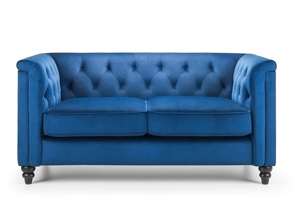 Julian Bowen Julian Bowen Sandringham Blue Velvet 2 Seater Sofa