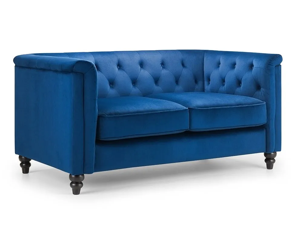 Julian Bowen Julian Bowen Sandringham Blue Velvet 2 Seater Sofa