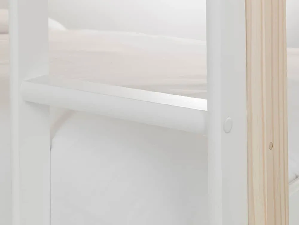 Julian Bowen Julian Bowen Nova 3ft Single White and Pine Wooden Bunk Bed Frame