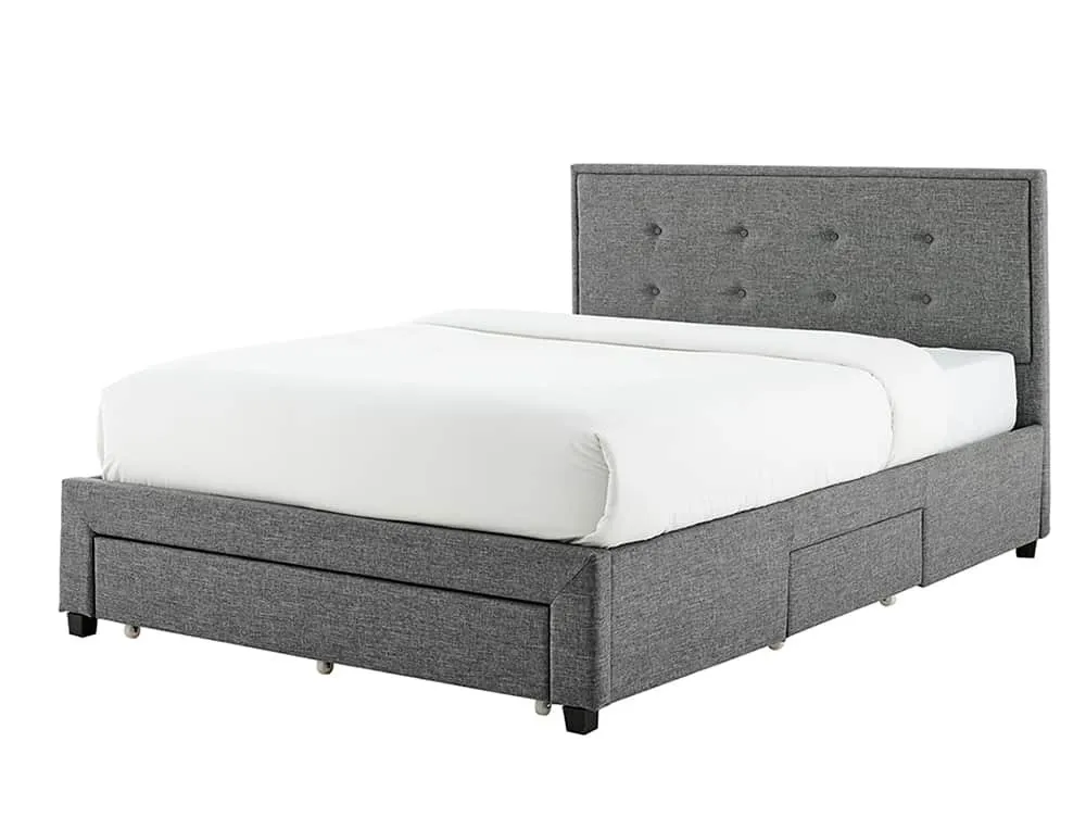 Limelight  Limelight Florence 5ft King Size Grey Fabric 3 Drawer Bed Frame