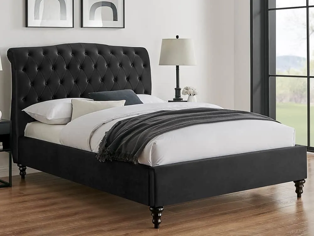 Limelight  Limelight Rosa 6ft Super King Size Black Fabric Bed Frame