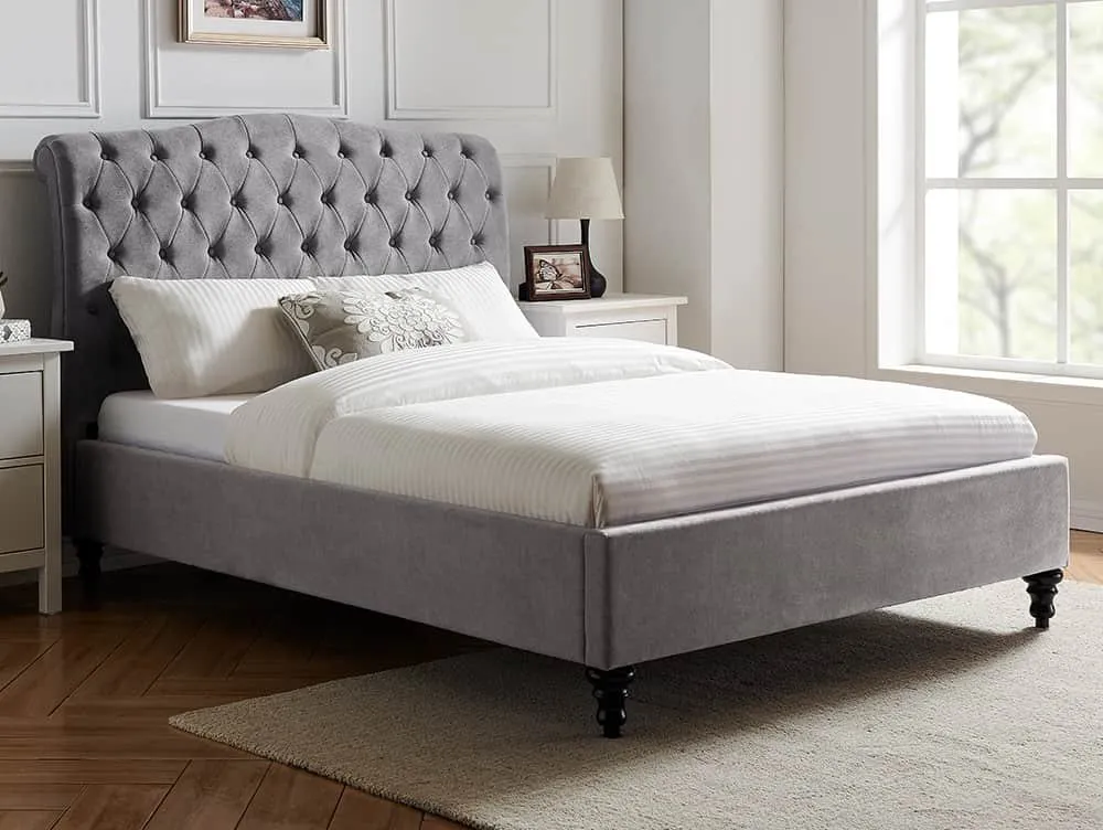 Limelight  Limelight Rosa 5ft King Size Light Grey Fabric Bed Frame