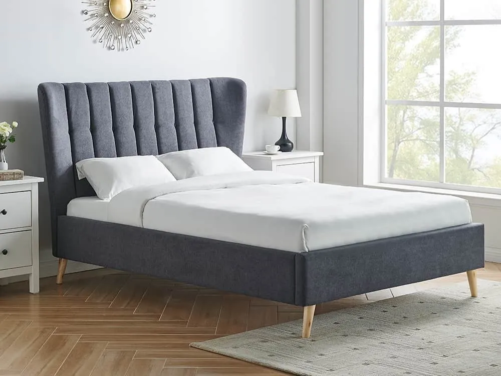 Limelight  Limelight Tasya 4ft6 Double Dark Grey Fabric Bed Frame