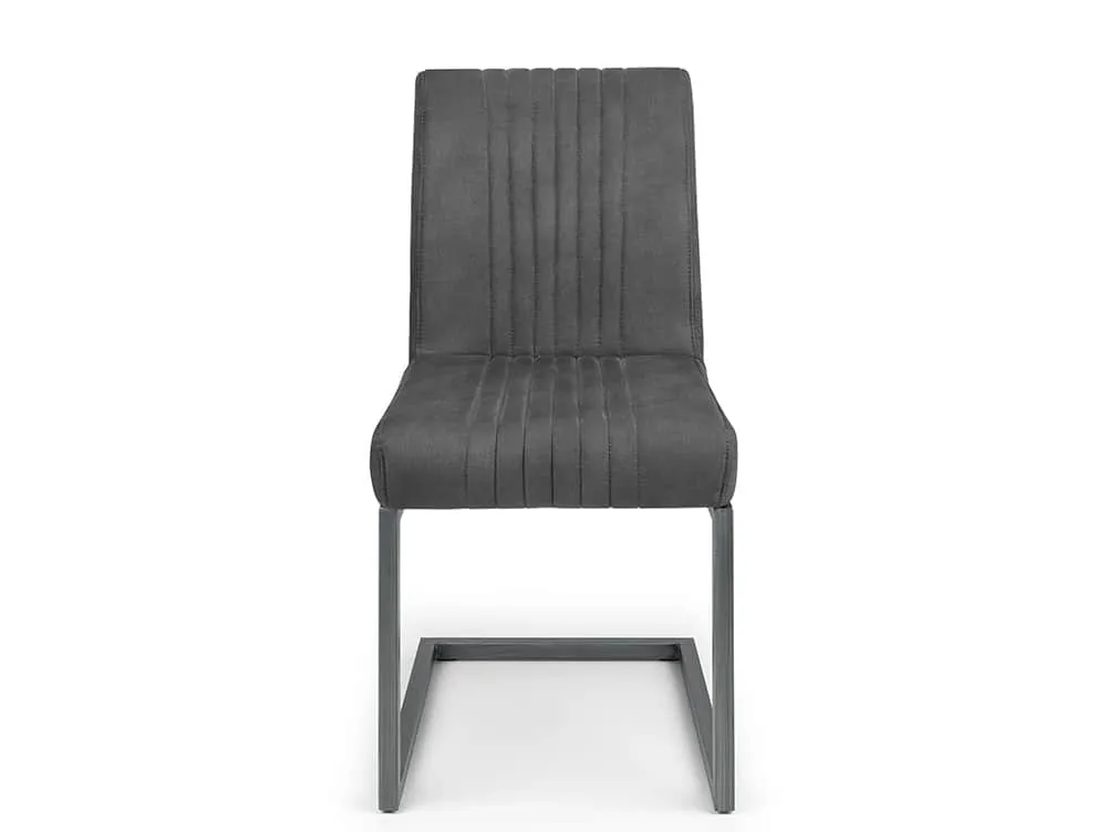 Julian Bowen Julian Bowen Brooklyn Set of 2 Charcoal Grey Faux Suede Dining Chairs