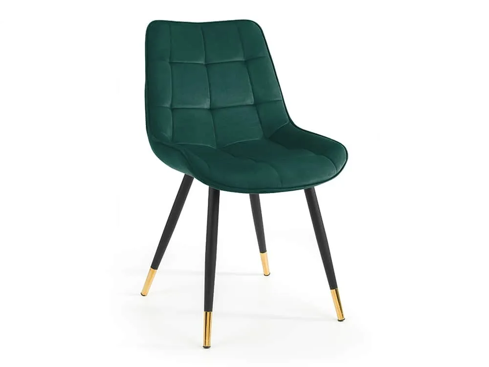 Julian Bowen Julian Bowen Hadid Set of 2 Green Velvet Dining Chairs