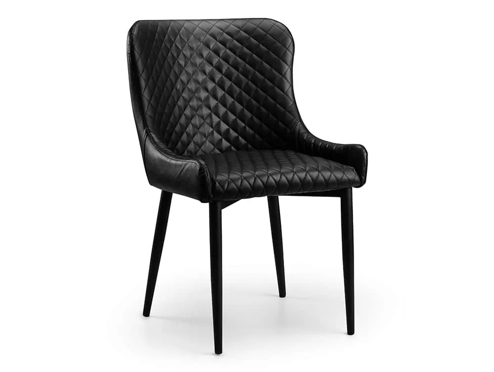 Julian Bowen Julian Bowen Luxe Set of 2 Black Faux Leather Dining Chairs