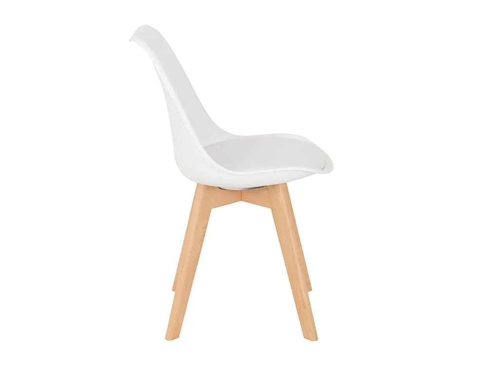 Seconique Seconique Bendal Set of 2 White and Beech Dining Chairs