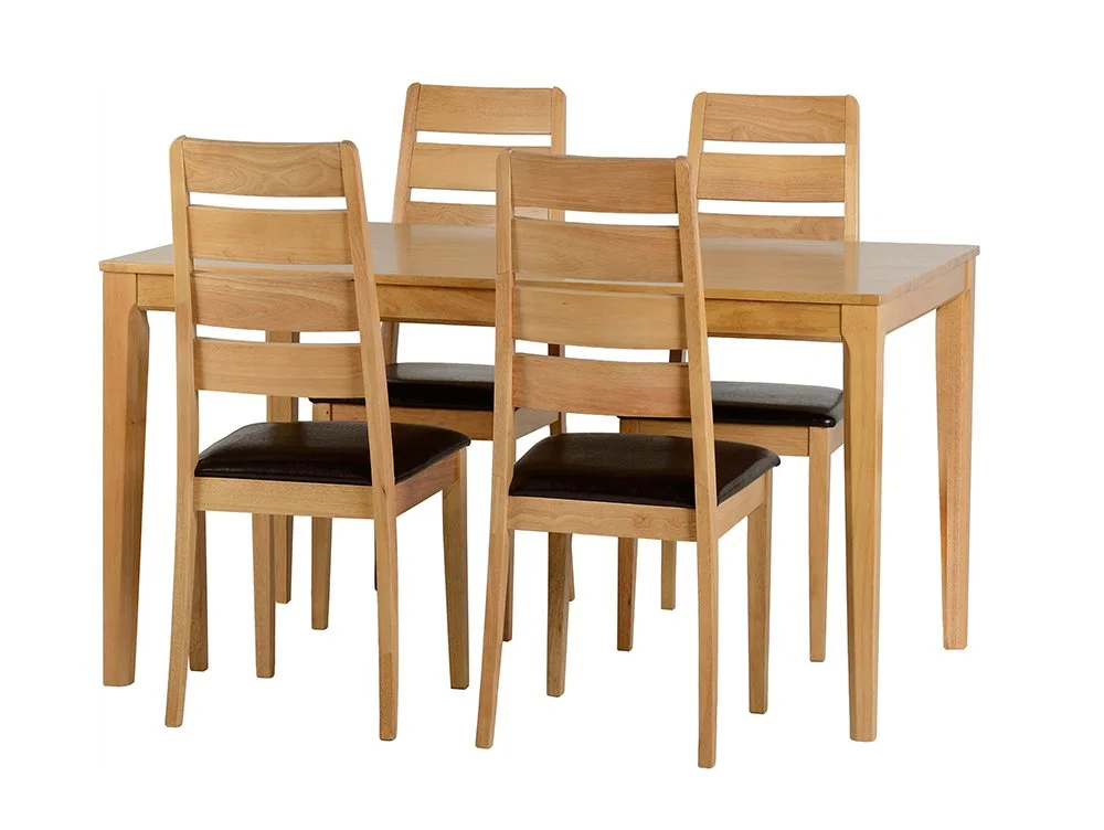 Seconique Seconique Logan Oak Dining Table and 4 Chair Set