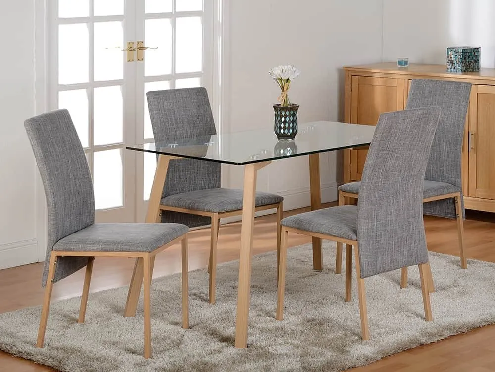 Seconique Seconique Morton Glass Dining Table and 4 Chair Set