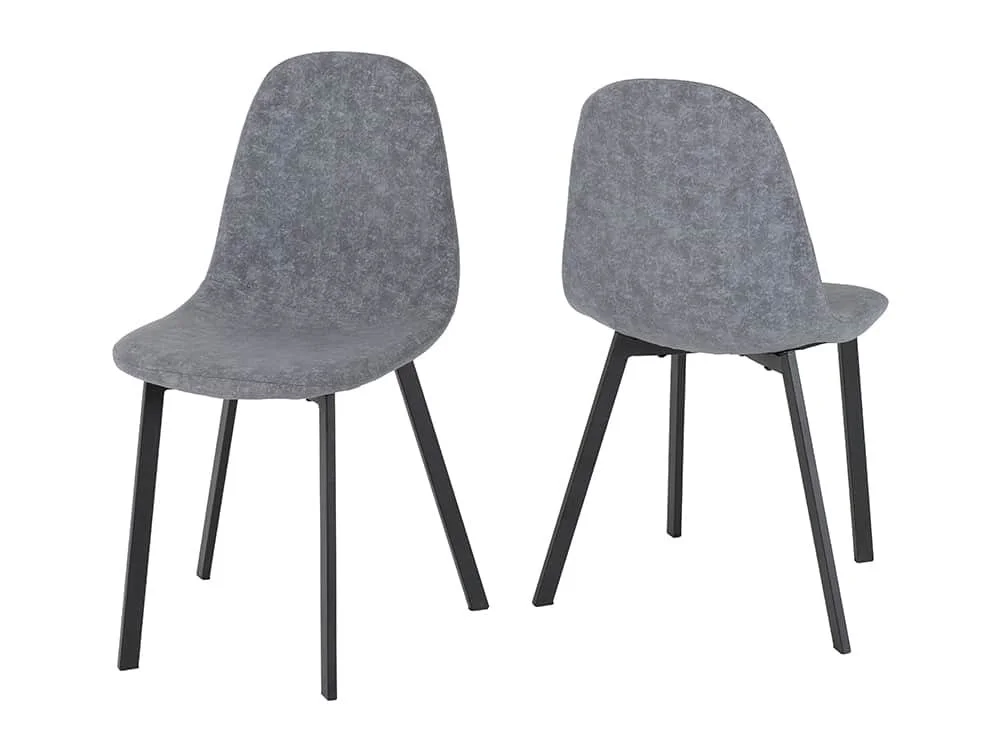 Seconique Seconique Berlin Set of 4 Grey Fabric Dining Chairs