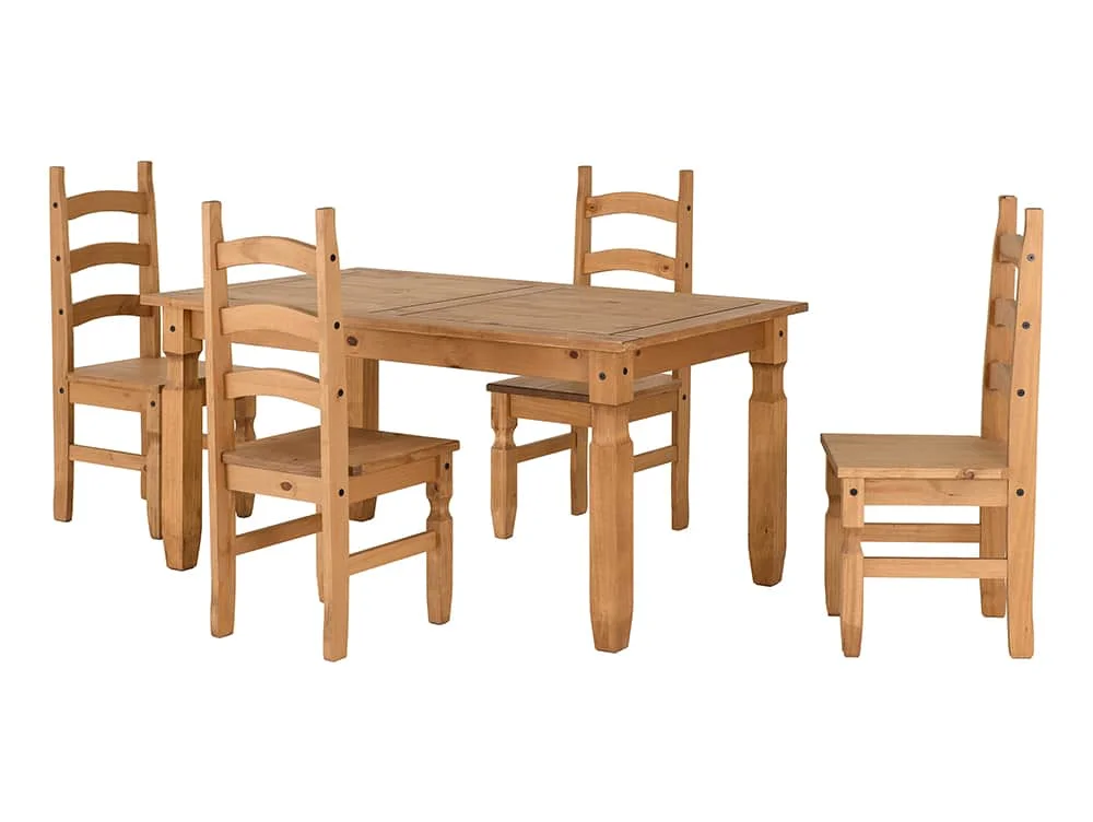 Seconique Seconique Corona Pine 152cm Dining Table and 4 Chair Set