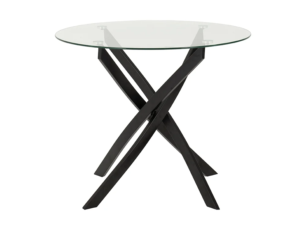 Seconique Seconique Sheldon Glass and Black Dining Table and 4 Ivory Boucle Fabric Chairs