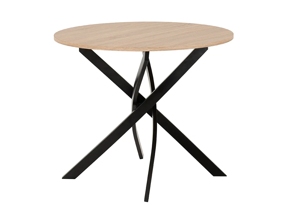 Seconique Seconique Sheldon Sonoma Oak Dining Table and 4 Grey Velvet Chairs