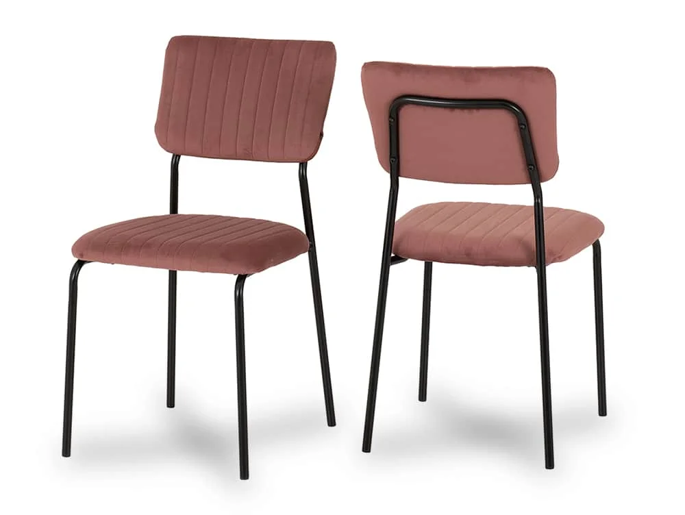 Seconique Seconique Sheldon Sonoma Oak Dining Table and 4 Pink Velvet Chairs