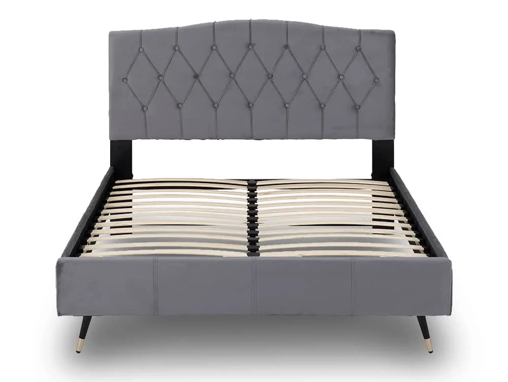 Seconique Seconique Freya 4ft6 Grey Velvet Fabric Bed Frame