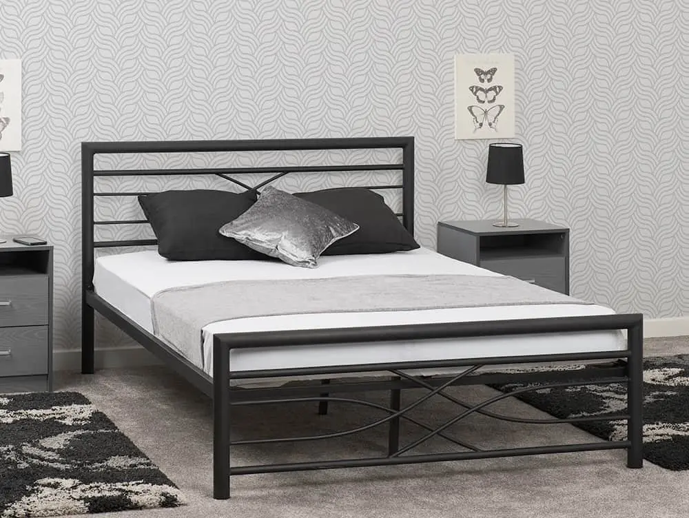 Seconique Seconique Kelly 5ft King Size Black Metal Bed Frame