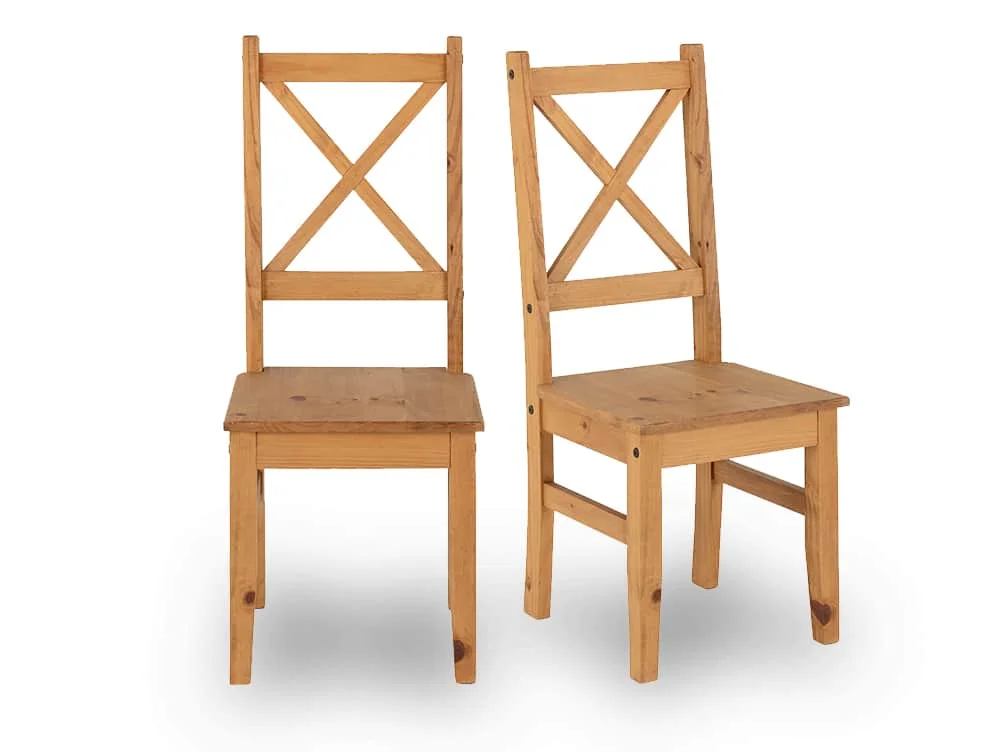 Seconique Seconique Salvador Set of 2 Waxed Pine Dining Chairs