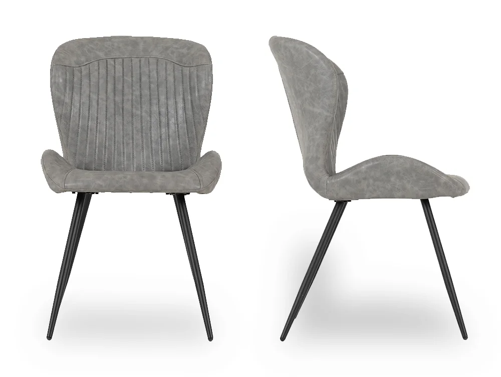 Seconique Seconique Quebec Set of 4 Grey Faux Leather Dining Chairs