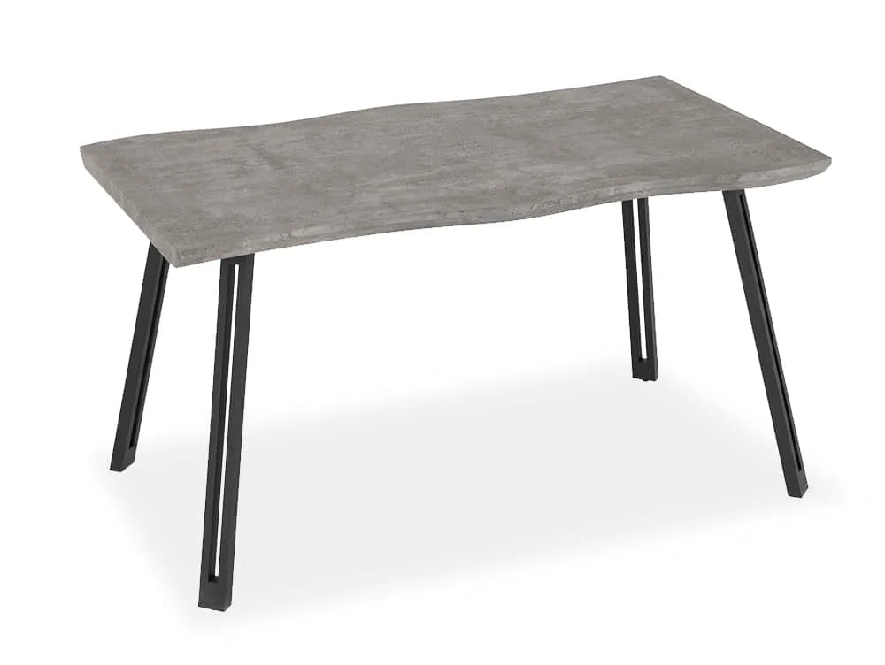 Seconique Seconique Quebec Wave Concrete Effect Dining Table and 4 Grey Chair Set