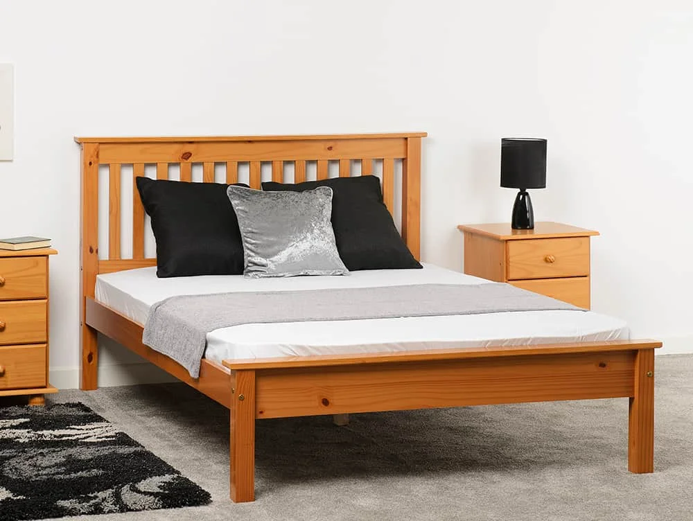 Seconique Seconique Monaco 5ft King Size Antique Pine Wooden Bed Frame (Low Footend)