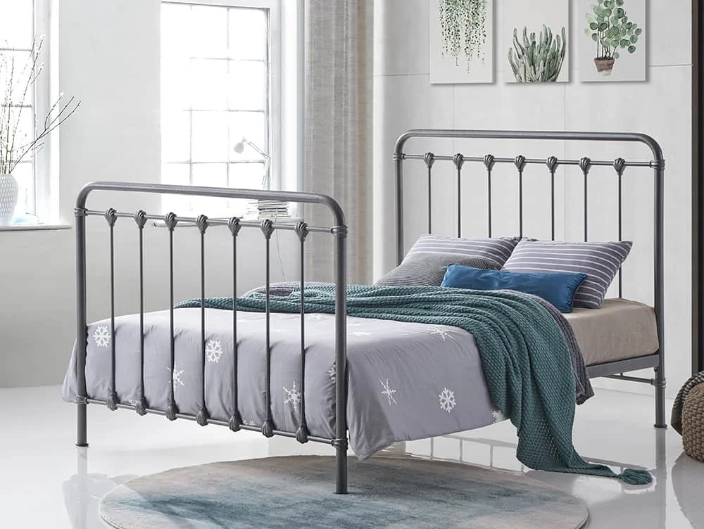 Time Living Time Living Havana 4ft Small Double Grey Metal Bed Frame