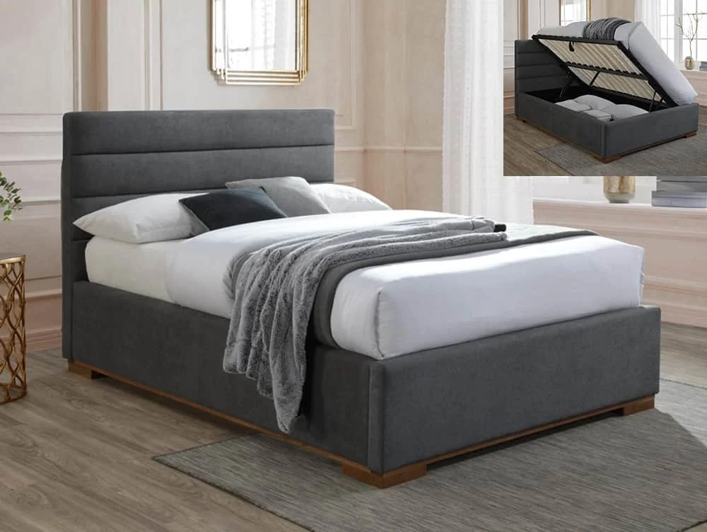 Time Living Time Living Mayfair 5ft King Size Dark Grey Fabric Ottoman Bed Frame