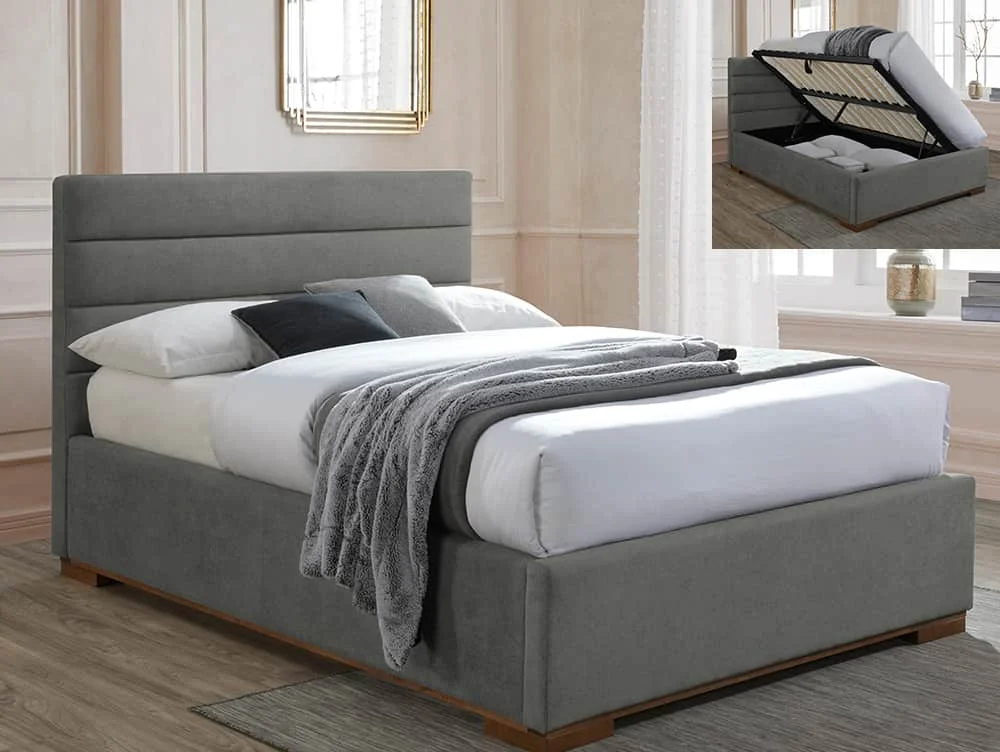 Time Living Time Living Mayfair 5ft King Size Light Grey Fabric Ottoman Bed Frame