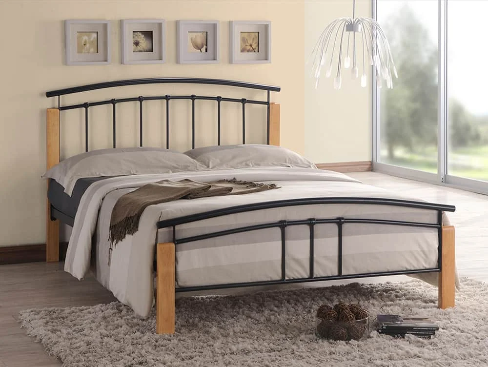 Time Living Time Living Tetras 5ft King Size Black and Beech Metal Bed Frame