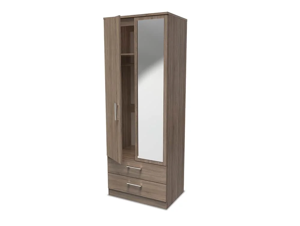 Welcome Welcome Devon 2 Door 2 Drawer Tall Mirrored Double Wardrobe (Assembled)