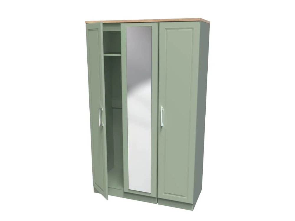 Welcome Welcome Kent 3 Door Tall Mirrored Triple Wardrobe (Assembled)