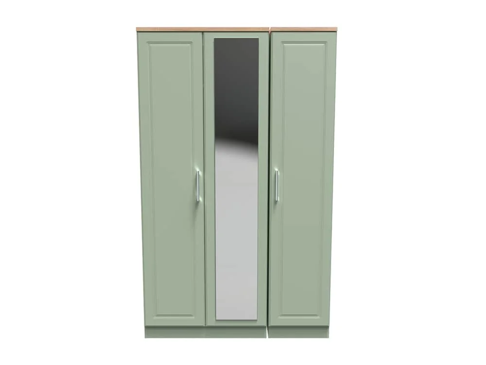 Welcome Welcome Kent 3 Door Tall Mirrored Triple Wardrobe (Assembled)