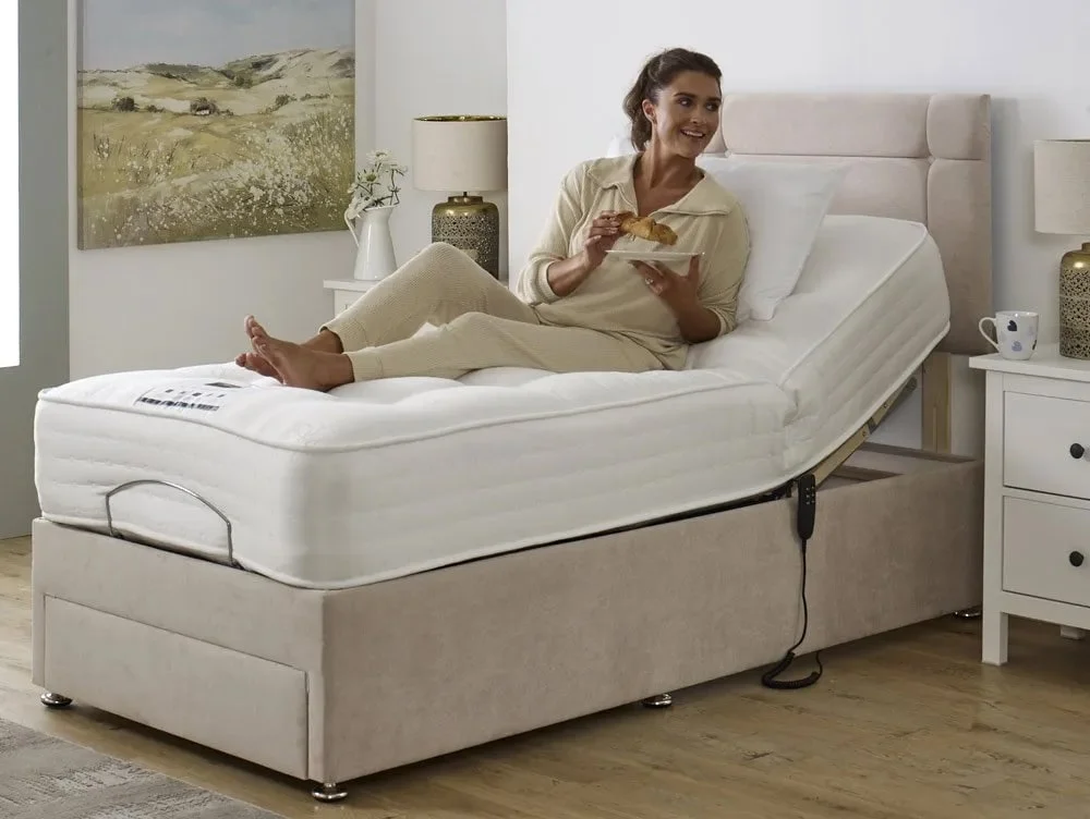 Flexisleep Flexisleep Eco Natural Pocket 2000 Electric Adjustable 3ft6 Large Single Bed