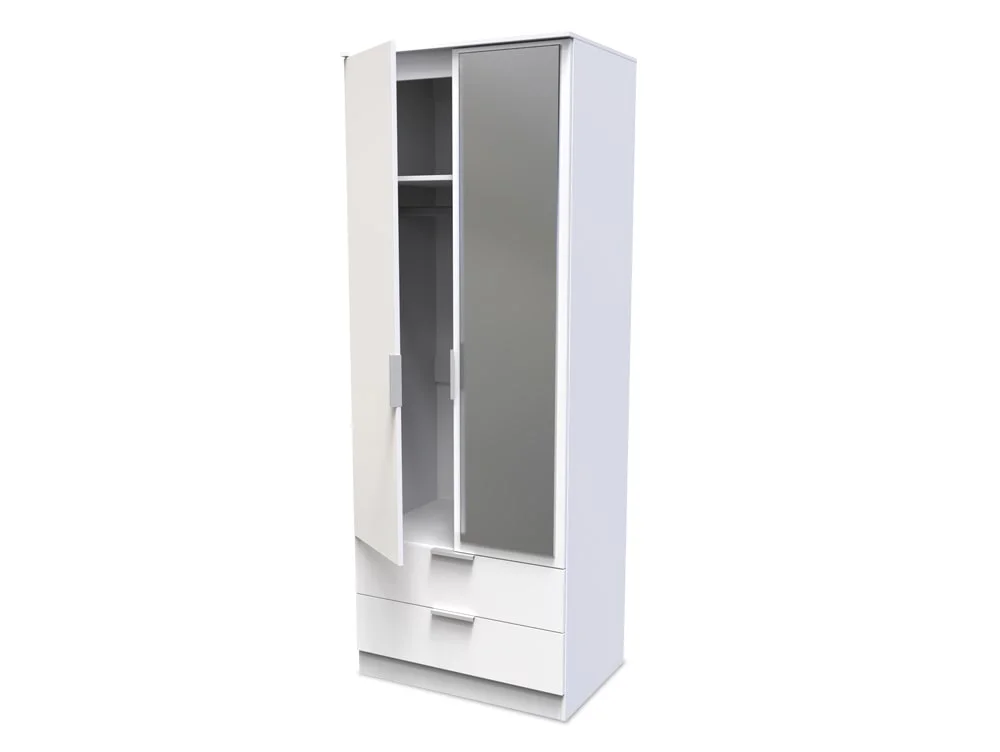 Welcome Welcome Plymouth 2 Door 2 Drawer Mirrored Double Wardrobe (Assembled)