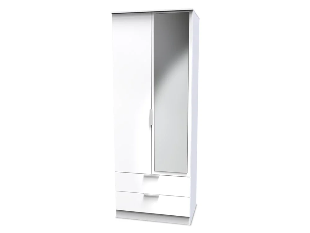 Welcome Welcome Plymouth 2 Door 2 Drawer Mirrored Double Wardrobe (Assembled)