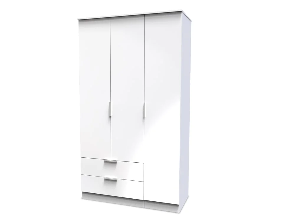 Welcome Welcome Plymouth 3 Door 2 Drawer Tall Triple Wardrobe (Assembled)