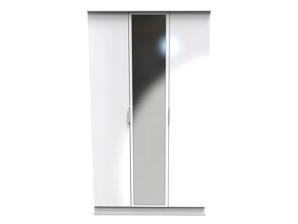 Welcome Welcome Plymouth 3 Door Tall Mirrored Triple Wardrobe (Assembled)