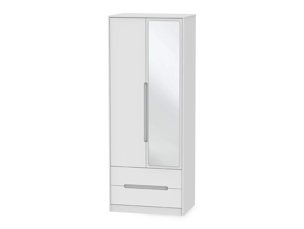Welcome Welcome Monaco 2 Door 2 Drawer Tall Mirrored Double Wardrobe (Assembled)
