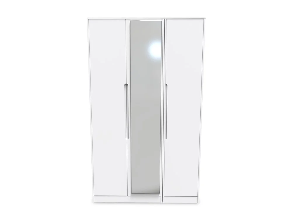 Welcome Welcome Monaco 3 Door Tall Mirrored Triple Wardrobe (Assembled)