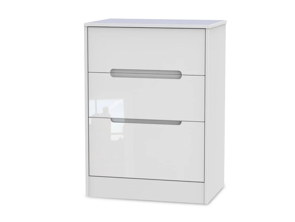 Welcome Welcome Monaco Gloss 3 Drawer Deep Midi Chest of Drawers (Assembled)