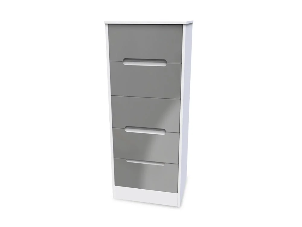 Welcome Welcome Monaco Gloss 5 Drawer Tall Narrow Chest of Drawers (Assembled)