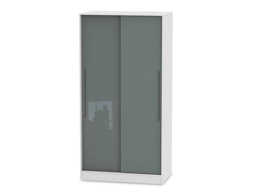 Welcome Welcome Monaco Gloss Sliding Door Double Wardrobe (Part Assembled)