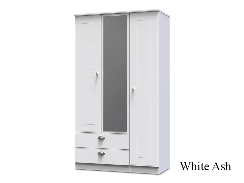 Welcome Welcome Victoria 3 Door 2 Drawer Tall Mirrored Triple Wardrobe (Assembled)