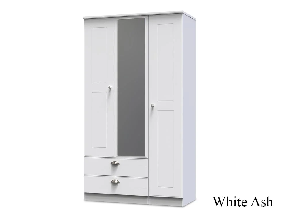 Welcome Welcome Victoria 3 Door 2 Drawer Mirrored Triple Wardrobe (Assembled)