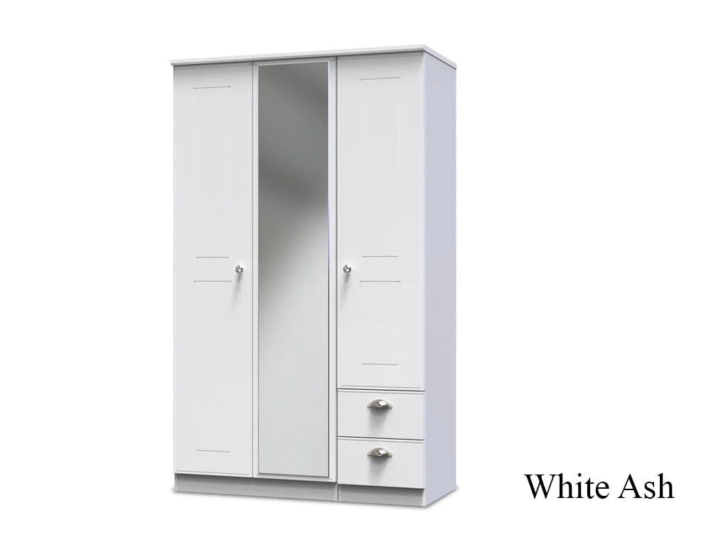 Welcome Welcome Victoria 3 Door 2 Small Drawer Tall Mirrored Triple Wardrobe (Assembled)