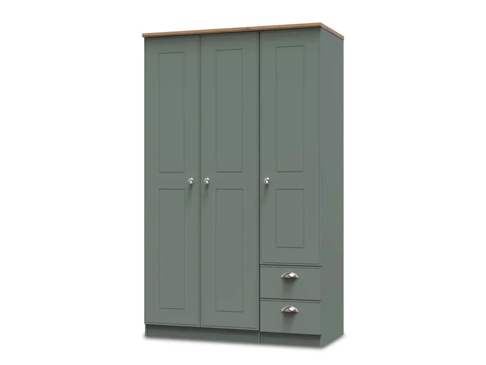 Welcome Welcome Victoria 3 Door 2 Small Drawer Tall Triple Wardrobe (Assembled)