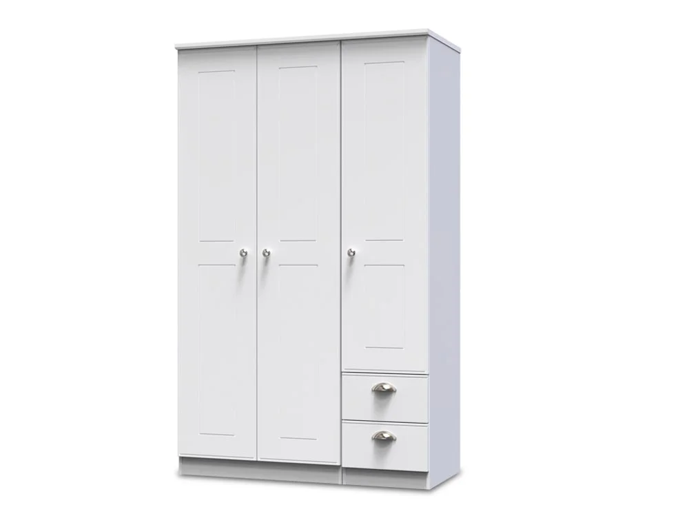 Welcome Welcome Victoria 3 Door 2 Small Drawer Triple Wardrobe (Assembled)