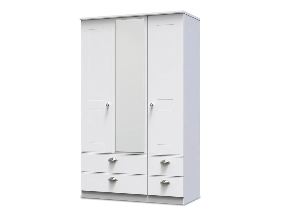 Welcome Welcome Victoria 3 Door 4 Drawer Tall Mirrored Triple Wardrobe (Assembled)