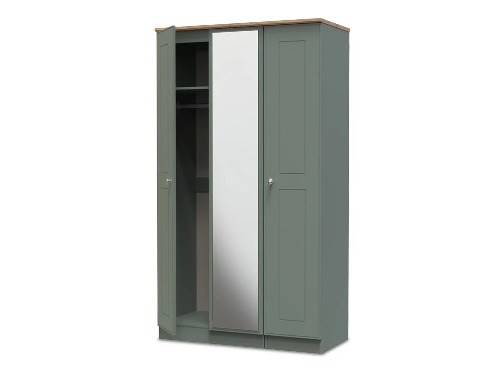 Welcome Welcome Victoria 3 Door Tall Mirrored Triple Wardrobe (Assembled)